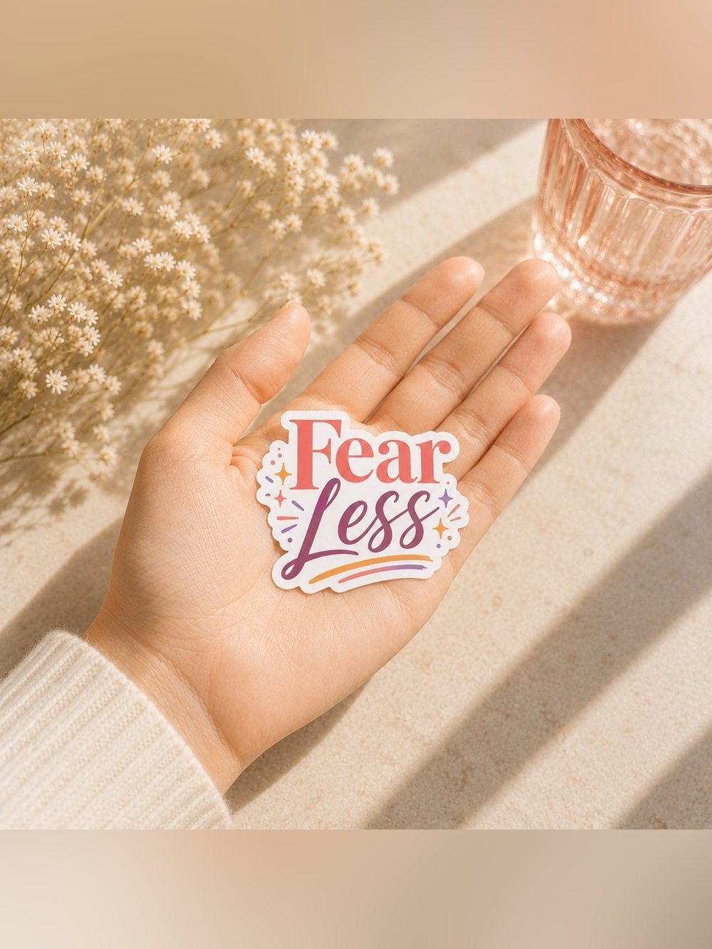Fearless Colorful Sticker - Motivational Script Design - Picture 2 of 3